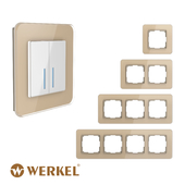 OM Glass frames for sockets and switches Elite Ivory Werkel