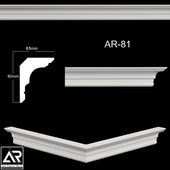 OM Карнизы  AR-81 Размер: 65 х 85 x 1000 mm материал: гипс