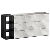 Vig Furniture Nova Domus Maranello - Modern Grey Wash & Faux Marble Dresser