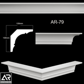 OM Карнизы  AR-79 Размер: 100 х100 x 1000 mm материал: гипс