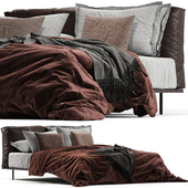 MYNIGHT By Lema Double bed with upholstered headboard