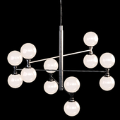 Large pendant light Grover with glass spheres in black
