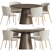Warner Table Lapipe Chair Dining Set