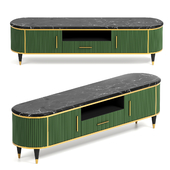 Faux Marble Top Green Media Stand