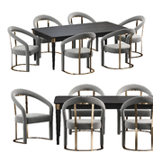Crown chair, Curved Dining Chair, table