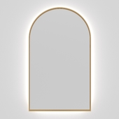 Arched mirror in Goldie brass look frame