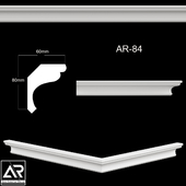 OM Карнизы  AR-84 Размер: 60 х 80 x 1000 mm материал: гипс
