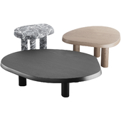 013 L Series Marble Wood Coffee Table