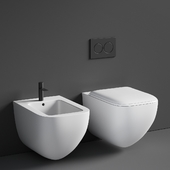 014 Ceramica Cielo Shui Comfort Wall Hung Toilet and Biget