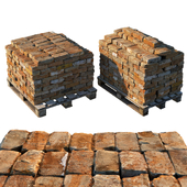 Pallets with old bricks