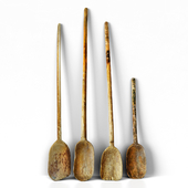 Set of Four Old Nepal Rice Shovels