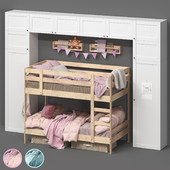 Children&#39;s IKEA with MYDAL MIDAL bed and OPPHUS storage system OPHUS in 2 colors