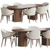 Angelcerda Chair Moon Table Dining Set