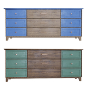 Chest of drawers Emerald Green and Wood