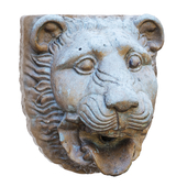 Bas-relief of a lion head