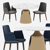 Fondue chairs and Sintered x Zesti Dining Table