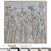 Textural Plaster Wildflowers Boho Wall Art C-508