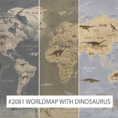 Creativille | Wallpapers | 2081 Worldmap with Dinosaurus