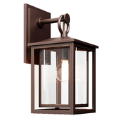 Califa High Bronze Textured Glass Outdoor Lantern Wall Light