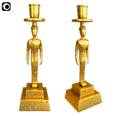 Gold Male figure candlestick