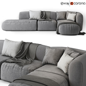Homary Modular Sofa with Pillows in Grey