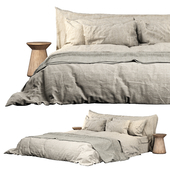 Neutral Colored Cozy Bed with Zara Home Linen Bedding 02