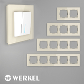 OM Glass frames for sockets and switches Werkel Favorit (milky)