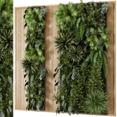 Indoor Wall  Vertical Garden in Wooden Base - Set 877