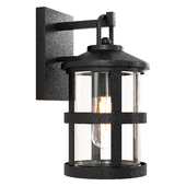 Light Black Outdoor Wall Sconce Light with Clear Glass