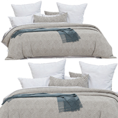 Adairs Aiden Grey Quilted Microfibre Quilt Cover Set
