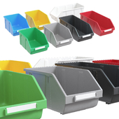 Colored plastic boxes for parts