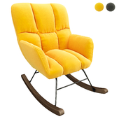 Linen Rocking Chair Modern Yellow