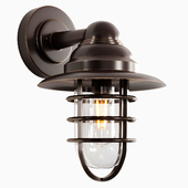 Marlowe High Bronze Hooded Cage Outdoor Wall Light