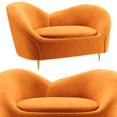 Sofa with Curve Back Upholstery in Orange 4.9 63 Customer Reviews