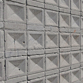Wall of concrete tiles