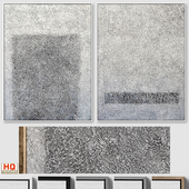 Mid-Century Grey Textural Plaster Wall Art C-557