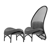 Chips lounge chair with ottoman by TON
