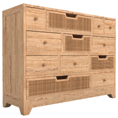 Rattan Webbed Multi Chest of Drawers