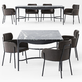 CB2 Roumare Dining Table & Azalea Chair set