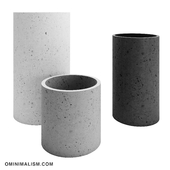 Круглые бетонные кадки Ominimalism