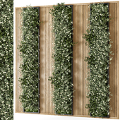 Indoor Wall Vertical Garden in Wooden Base - Set 959