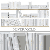 Набор книг Books white with silver and gold