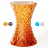 Stool-pouffe Stone made of solid transparent polycarbonate