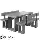 Комплект мебели из бетона со спинками Concretika Free