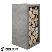 Concrete firewood rack Concretika 90cm free