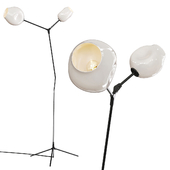 Branching Bubble Floor Light Oil-rubbed Bronze and White Glass