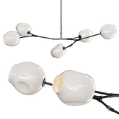 5-globe Branching Bubble Oil-rubbed Bronze and White Glass