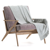 Cavett Wood Frame Armchair by Crate & Barrel