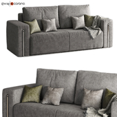 Homary Modern sofa Gray Cotton & Linen Upholstered