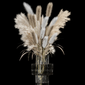 Decorative bouquet in a glass vase 01